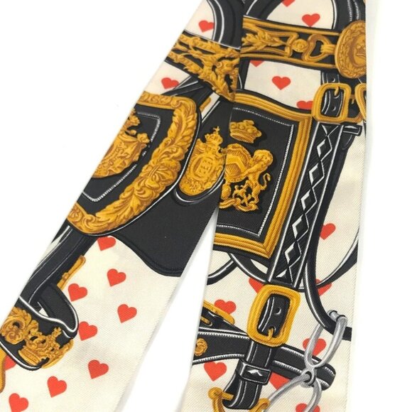 HERMES Twilly Twilly BRIDE DE GALA LOVE HEART BANDEAUX SCARF Scarf silk Orange - Picture 5 of 16